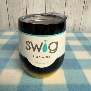 Swig Blue and Yellow Gradient Stemless Wine Tumbler Cup Mug 12 Ounce NWT